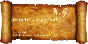 Mozsár Győző névjegykártya